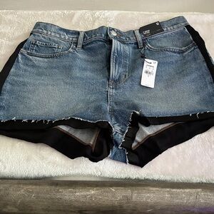 Express Blue Jean Shorts with Black Accents